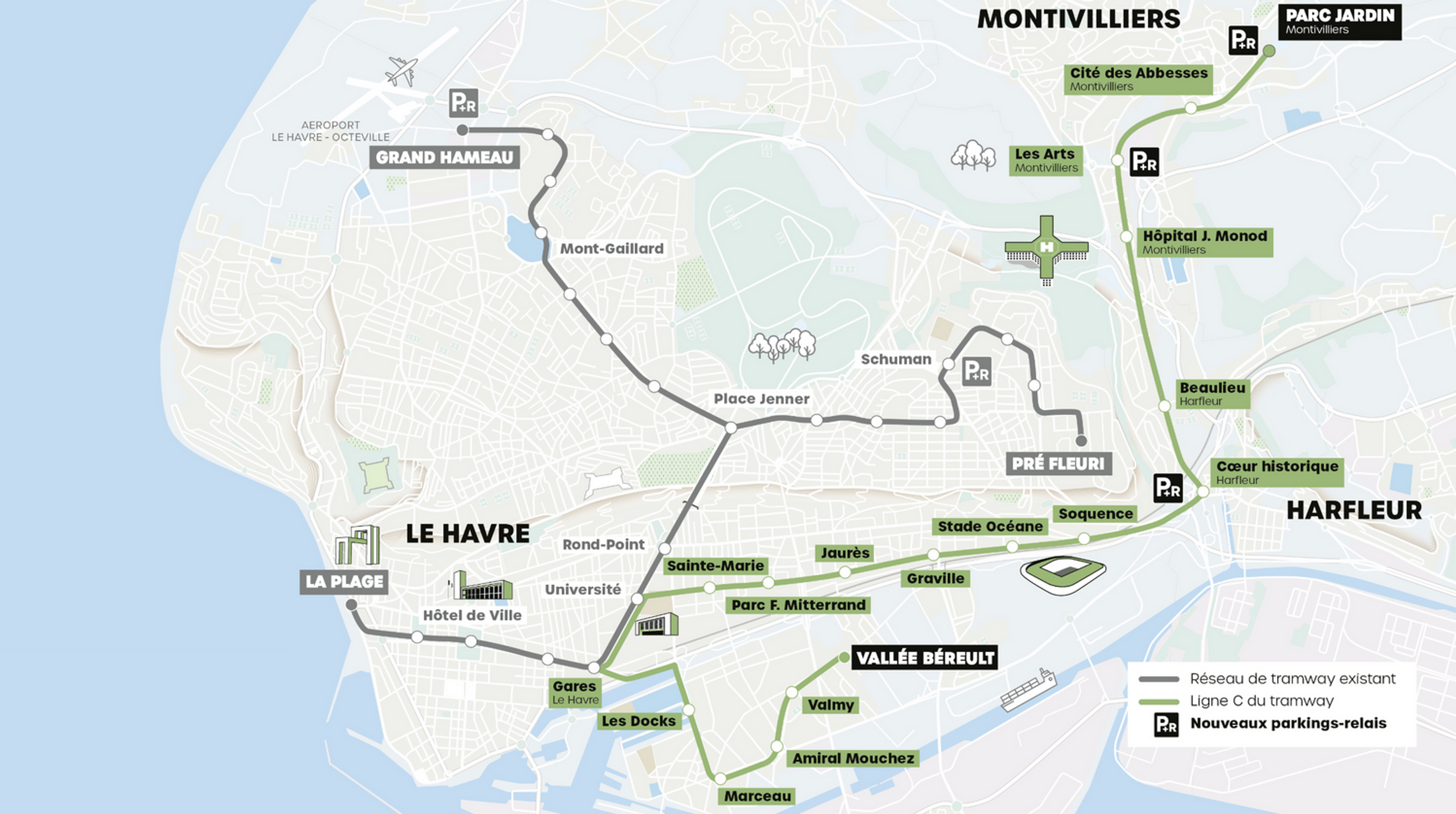 La projet - Carte Tramway le Havre métro